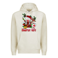Oatmeal Heather christmas nurse life gnome Premium Hoodie - BarkalooDesign