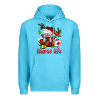 Ocean Blue christmas nurse life gnome Premium Hoodie - BarkalooDesign