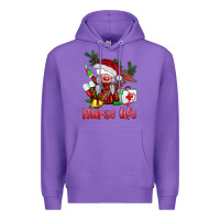 Purple christmas nurse life gnome Premium Hoodie - BarkalooDesign
