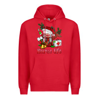 Red christmas nurse life gnome Premium Hoodie - BarkalooDesign