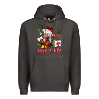 Smoke christmas nurse life gnome Premium Hoodie - BarkalooDesign