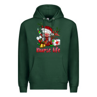 Sports Green christmas nurse life gnome Premium Hoodie - BarkalooDesign