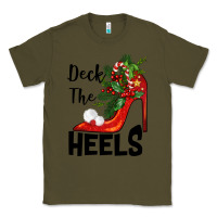Army Green deck the heels Christmas Classic Tee - BarkalooDesign