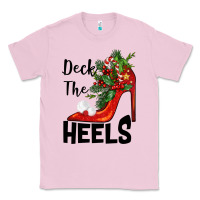 Bubblegum Pink deck the heels Christmas Classic Tee - BarkalooDesign