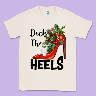 Deck The Heels Christmas Classic Tee Designed By Barkaloodesign