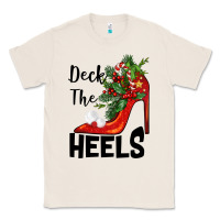 Natural deck the heels Christmas Classic Tee - BarkalooDesign