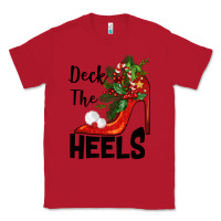 Red deck the heels Christmas Classic Tee - BarkalooDesign