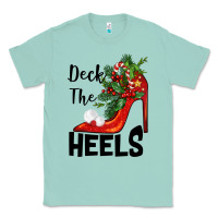 Seafoam deck the heels Christmas Classic Tee - BarkalooDesign
