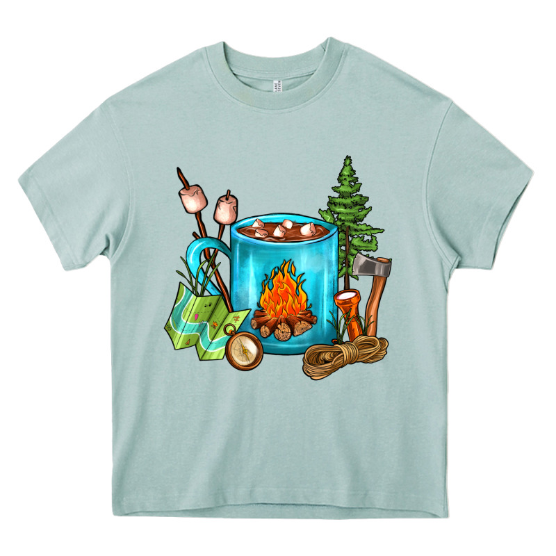 Camping Coffee Heavy Core Tee by FaDigitalArtStudio | Teevron