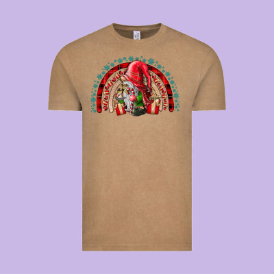 Christmas Gnome Vintage Tee Designed By Cowhidedigitalart
