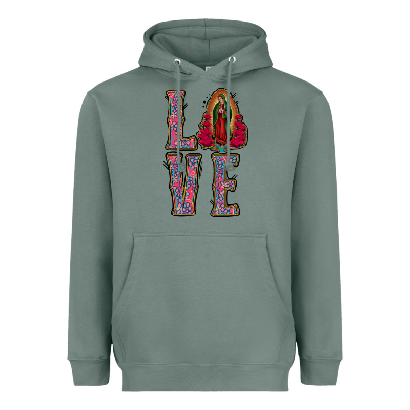Love Lady Of Guadalupe Heavyweight Hoodie by Jasminsmagicworld | Teevron