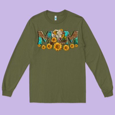 Charolais Cow Mom Long Sleeve Tee Designed By Lillyallendesigns