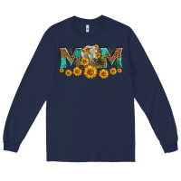 Navy charolais cow mom Long Sleeve Tee - LillyAllenDesigns