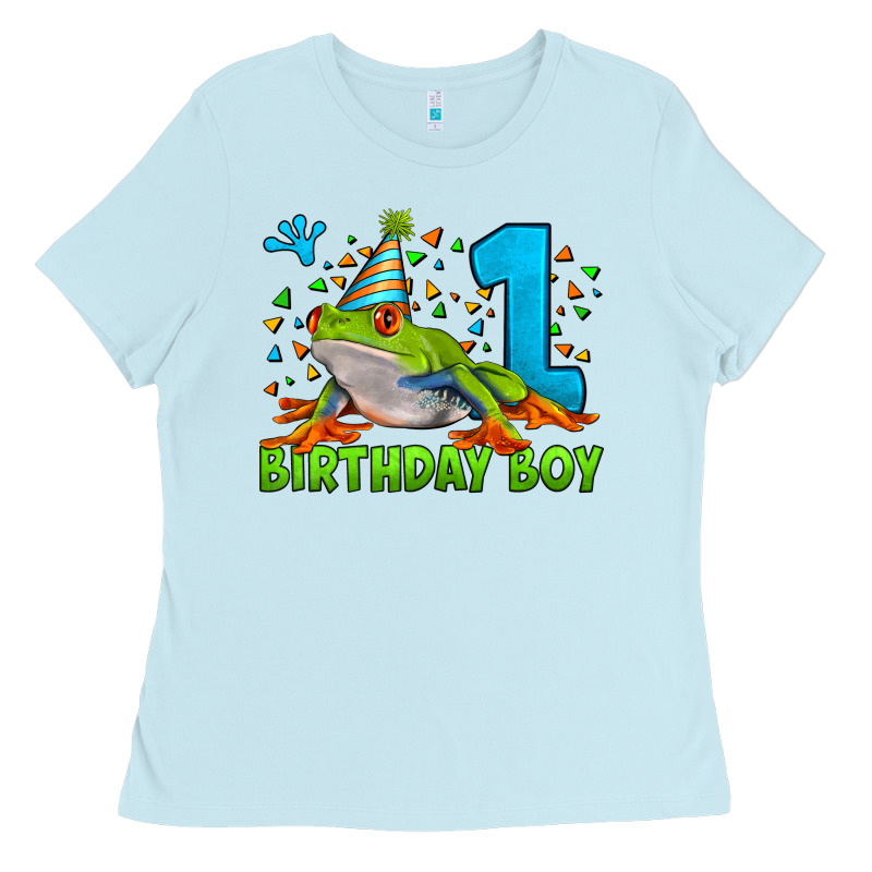 Birthday Boy Frog Age 1 Ladies Tee by LillyAllenDesigns | Teevron