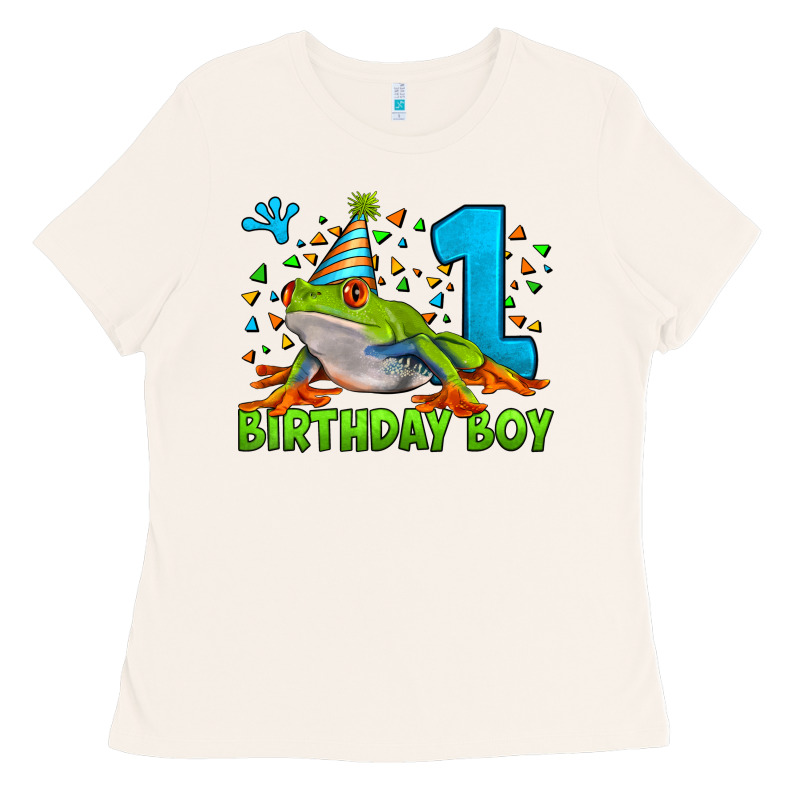 Birthday Boy Frog Age 1 Ladies Tee by LillyAllenDesigns | Teevron