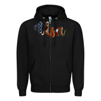 Black usa calligraphy Zipper Hoodie - Jasminsmagicworld