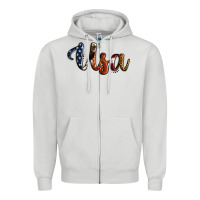 Dove Grey usa calligraphy Zipper Hoodie - Jasminsmagicworld