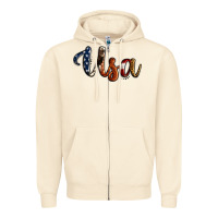 Sandshell usa calligraphy Zipper Hoodie - Jasminsmagicworld