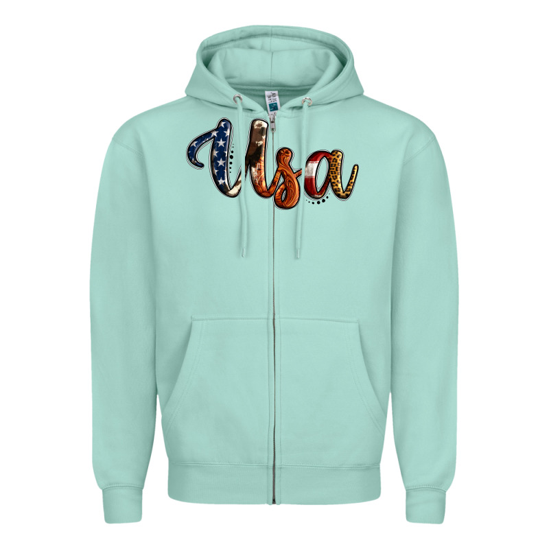 Usa Calligraphy Zipper Hoodie by Jasminsmagicworld | Teevron