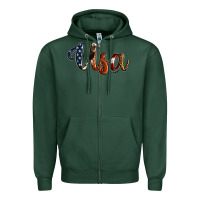 Sports Green usa calligraphy Zipper Hoodie - Jasminsmagicworld