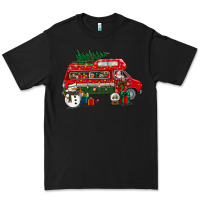 Black christmas santa claus with retro van Premium Tee - BundleAndBundleShop