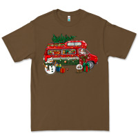 Cacao christmas santa claus with retro van Premium Tee - BundleAndBundleShop
