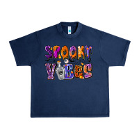 Navy Spooky Vibes Urban Heavy Tee - CowhideDigitalArt