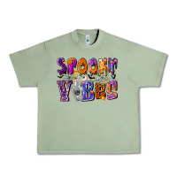 Oil Green Spooky Vibes Urban Heavy Tee - CowhideDigitalArt