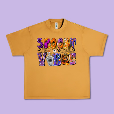 Spooky Vibes Urban Heavy Tee Designed By Cowhidedigitalart