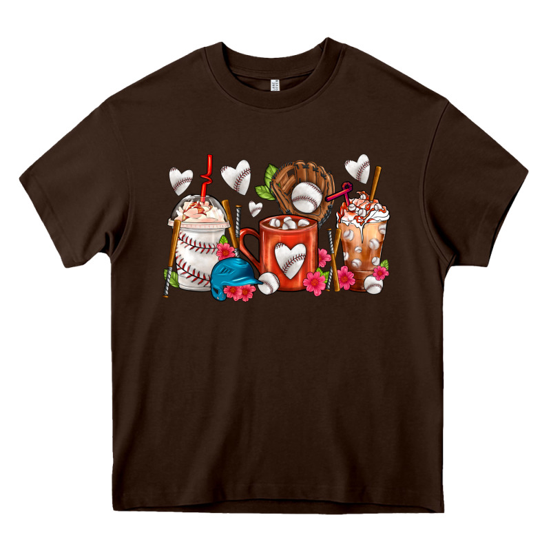 Baseball Coffee Cups Heavy Core Tee by FaDigitalArtStudio | Teevron