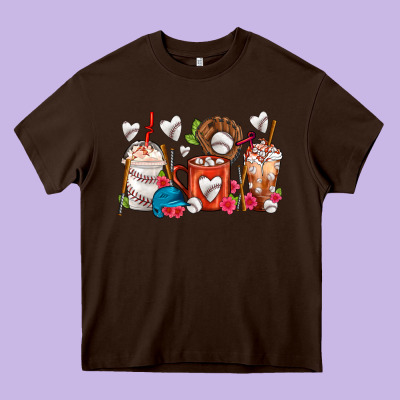 Baseball Coffee Cups Heavy Core Tee Designed By Fadigitalartstudio