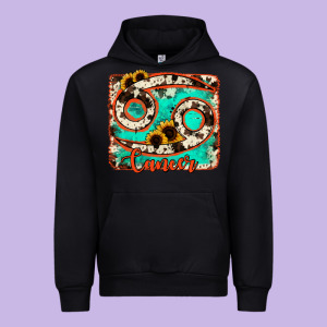 Cancer Turquoise Cowhide Urban Hoodie Designed By Ranaportraitstore
