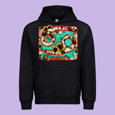 Cancer Turquoise Cowhide Urban Hoodie Designed By Ranaportraitstore