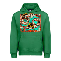 Emerald cancer turquoise cowhide Urban Hoodie - RanaPortraitStore