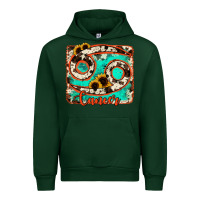 Forest Green cancer turquoise cowhide Urban Hoodie - RanaPortraitStore