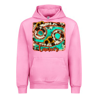 Fuchsia Pink cancer turquoise cowhide Urban Hoodie - RanaPortraitStore