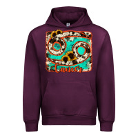 Mauve Wine cancer turquoise cowhide Urban Hoodie - RanaPortraitStore
