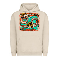 Pigment French Oak cancer turquoise cowhide Urban Hoodie - RanaPortraitStore