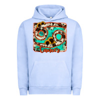 Pigment Grape Ice cancer turquoise cowhide Urban Hoodie - RanaPortraitStore