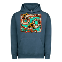 Pigment Midnight Navy cancer turquoise cowhide Urban Hoodie - RanaPortraitStore