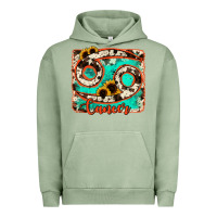 Pigment Oil Green cancer turquoise cowhide Urban Hoodie - RanaPortraitStore