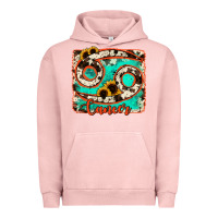 Pigment Salmon cancer turquoise cowhide Urban Hoodie - RanaPortraitStore