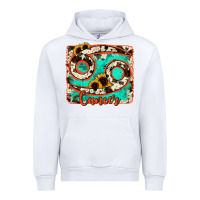 White cancer turquoise cowhide Urban Hoodie - RanaPortraitStore