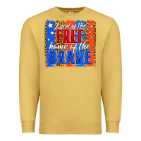 Antique Gold Land of the Free 4th of July Brushstroke Premium Sweatshirt - Jasminsmagicworld