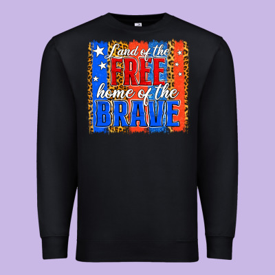 Land Of The Free 4th Of July Brushstroke Premium Sweatshirt Designed By Jasminsmagicworld
