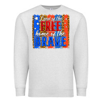 Oatmeal Heather Land of the Free 4th of July Brushstroke Premium Sweatshirt - Jasminsmagicworld