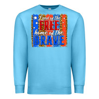 Ocean Blue Land of the Free 4th of July Brushstroke Premium Sweatshirt - Jasminsmagicworld