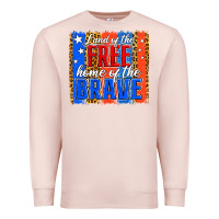 Pale Pink Land of the Free 4th of July Brushstroke Premium Sweatshirt - Jasminsmagicworld