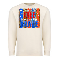 Sandshell Land of the Free 4th of July Brushstroke Premium Sweatshirt - Jasminsmagicworld