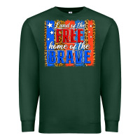 Sports Green Land of the Free 4th of July Brushstroke Premium Sweatshirt - Jasminsmagicworld